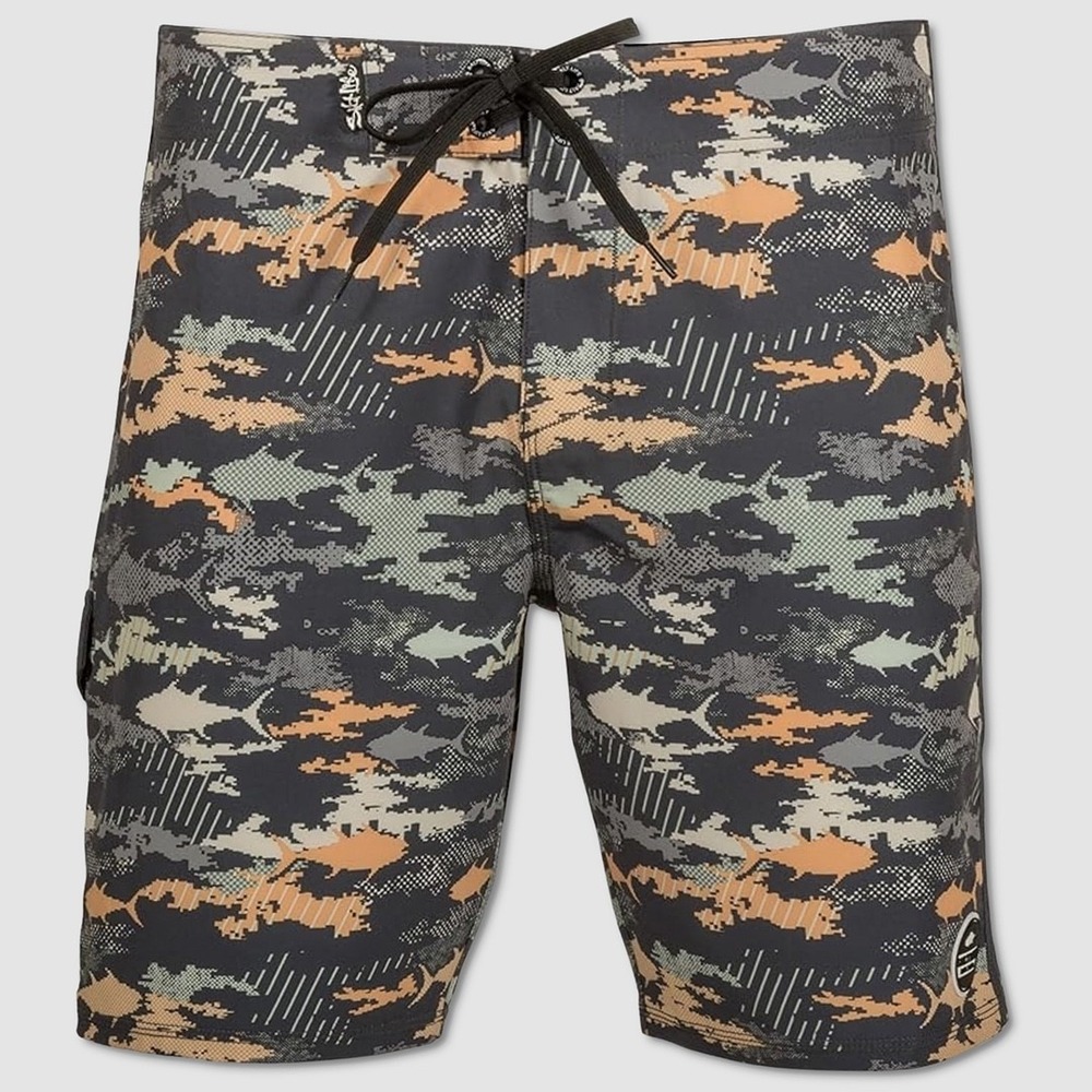 Salt Life SLX-QD Aqua Board Shorts - NWT Mens 38 Ebony / Multi - #49362-J2